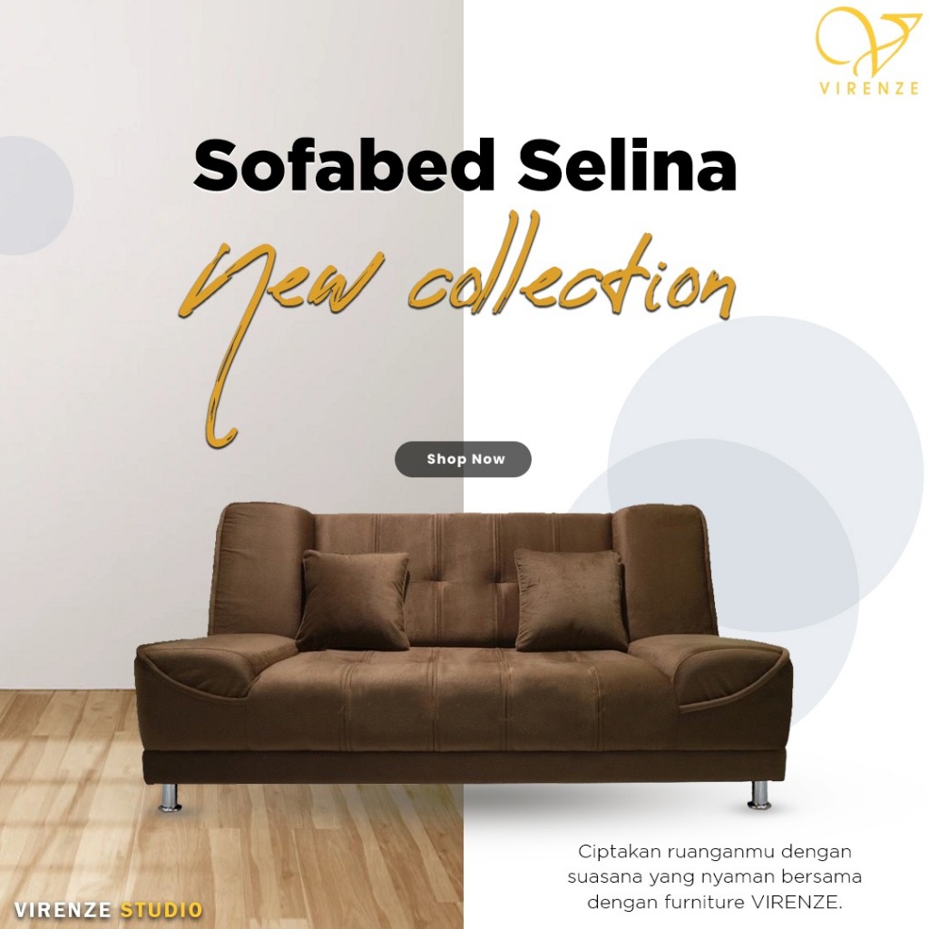 Sofa Bed Selina Virenze - Sofabed Lipat Multifungsi, Sofa Santai Minimalis Semarang, Solo, Yogya
