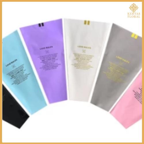 

50 LEMBAR Plastik Bunga Mawar Tangkai Per Satuan / Plastik OPP Buket Florist SF03 copy