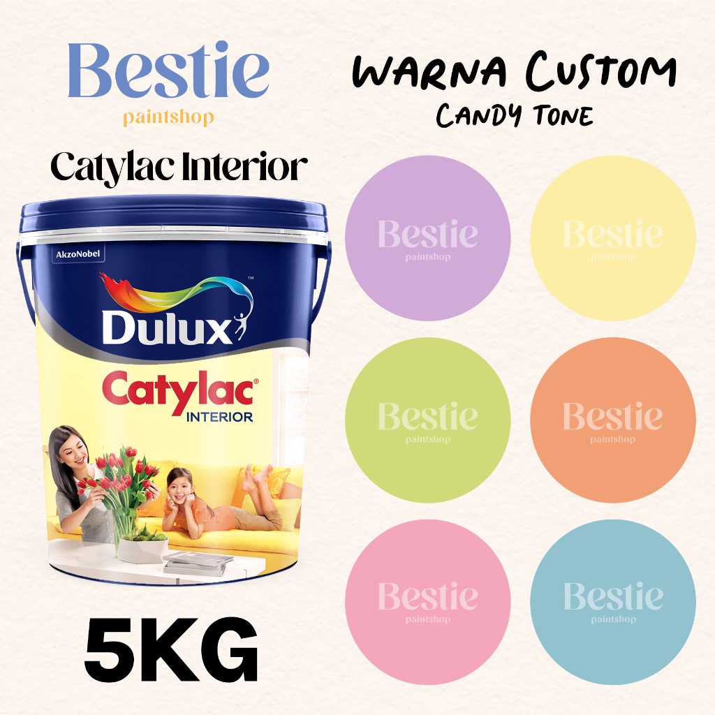 CAT TEMBOK DULUX CATYLAC INTERIOR 5 KG / WARNA CUSTOM / PURPLE MIX / CELESTIAL SUN / GREEN GRAPE / L