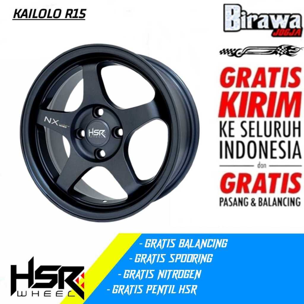 Pelek Mobil Kailolo R15 Pcd 4x100 ET42 Velg Racing HSR Wheel Kailolo Ring 15 Brio Ayla Sigra City