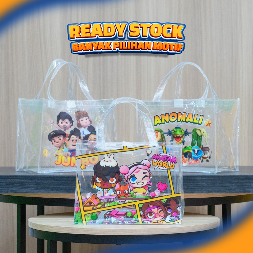 

(READY STOK). Tas Mika Transparan, tas ulang tahun, Tas hampers LANDSCAPE