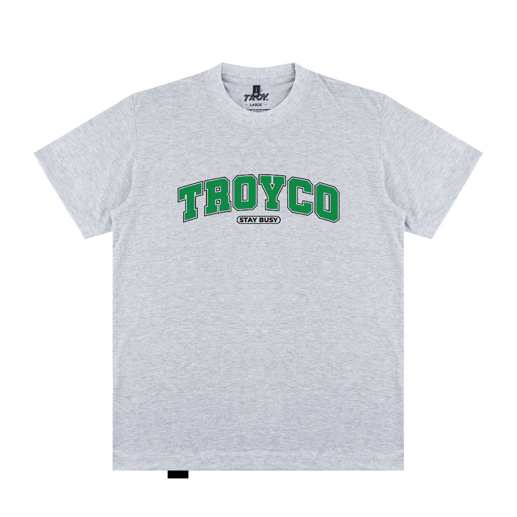 Troy Company Tshirt Misty Curved Green - Kaos Lengan Pendek Kaos Abu Misty MTD 3296