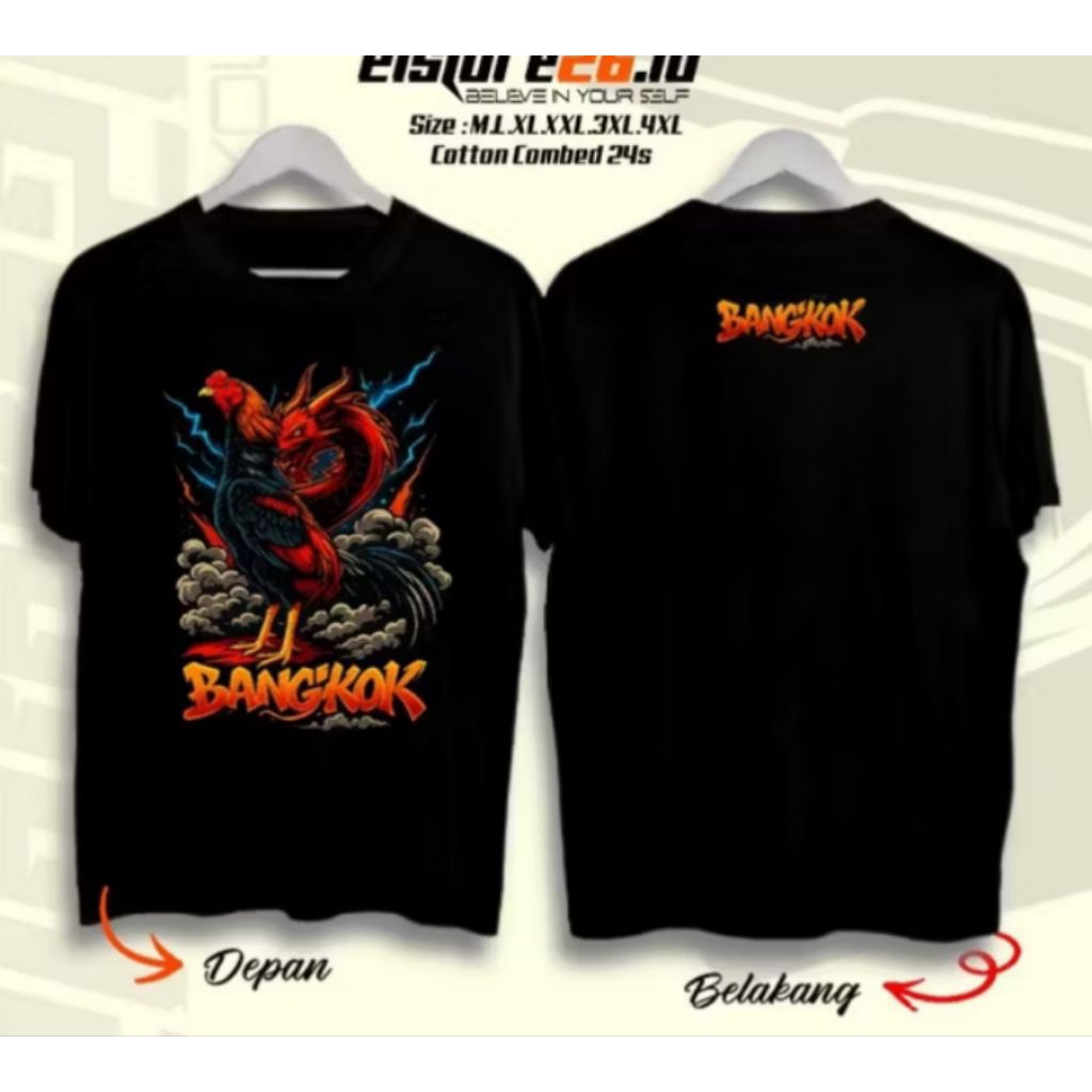 Kaos T-shirt Bangkok Desian Naga Kaos Distro Unisex