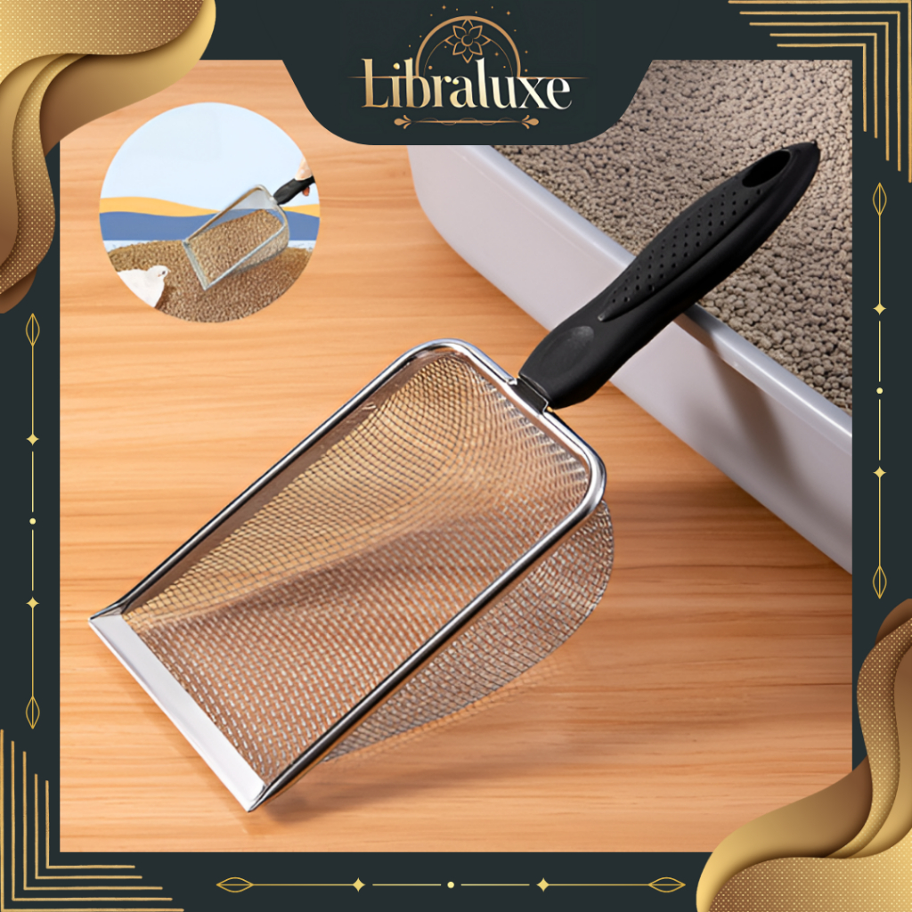 Saringan Sekop Stainless / Saringan Pasir Kucing Praktis / Serokan Pasir Baja Anti Karat