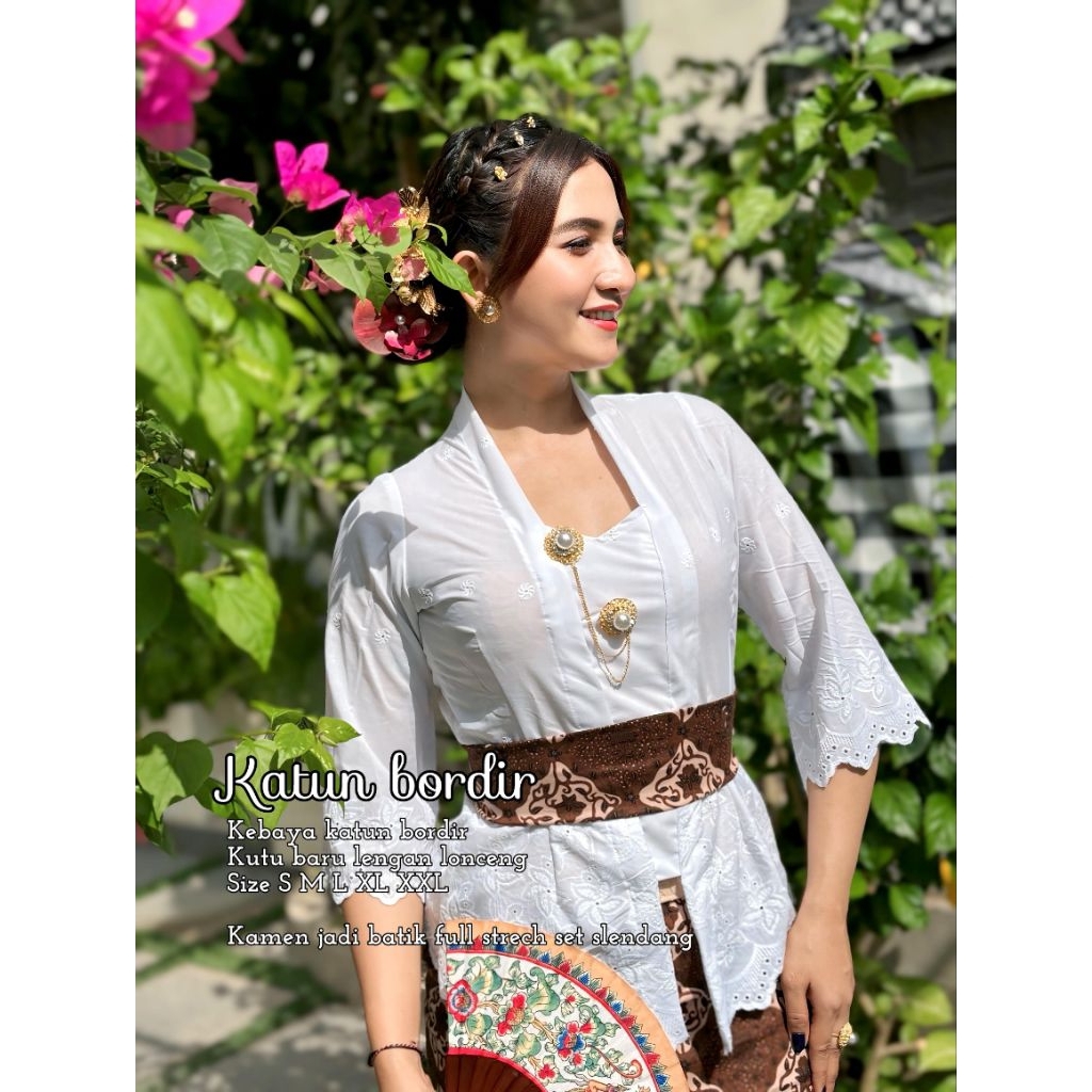 Kebaya Katun Bordir Spesial Putih