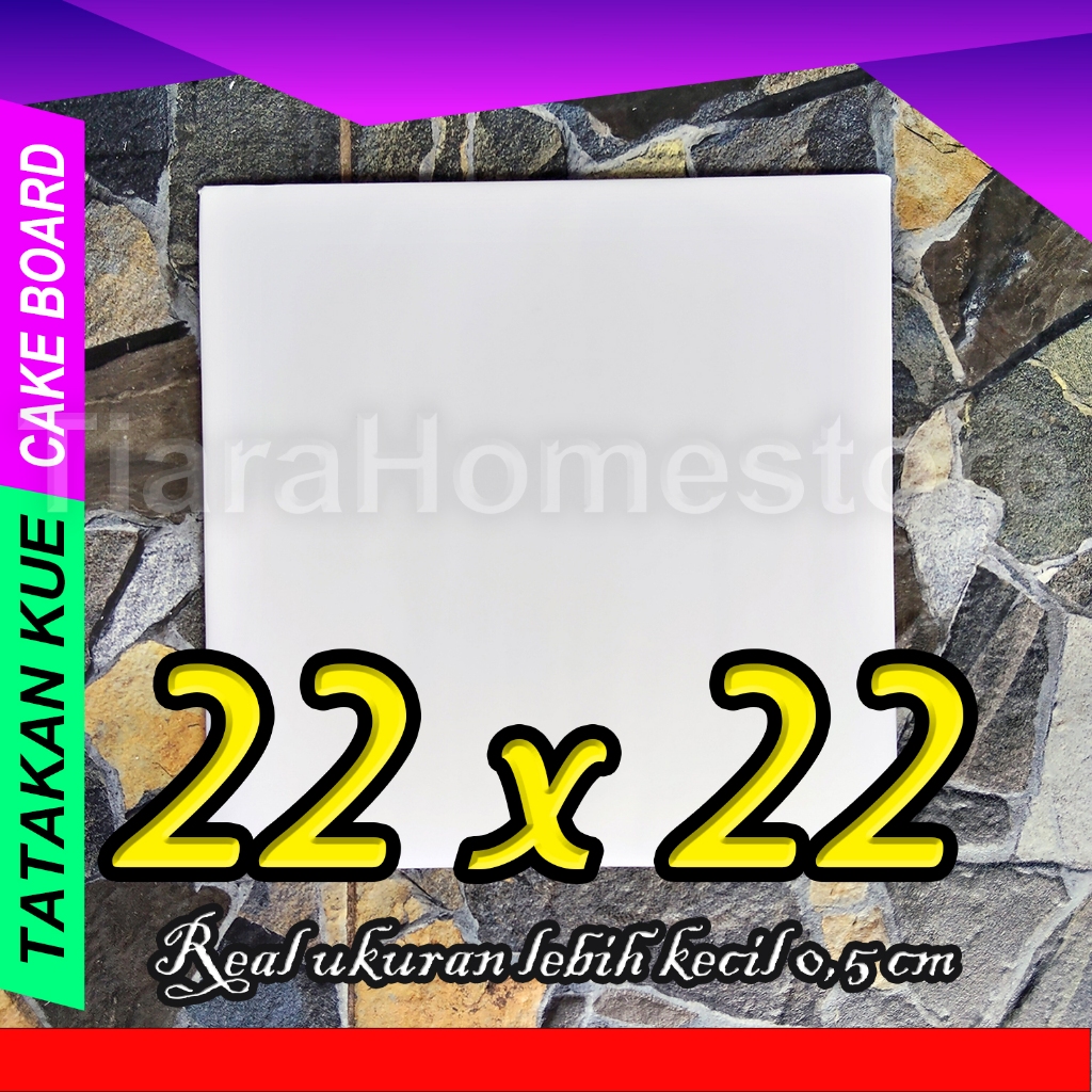 Tatakan kue 22x22 PUTIH alas cake / tatakan kue ulang tahun / alas kue putih