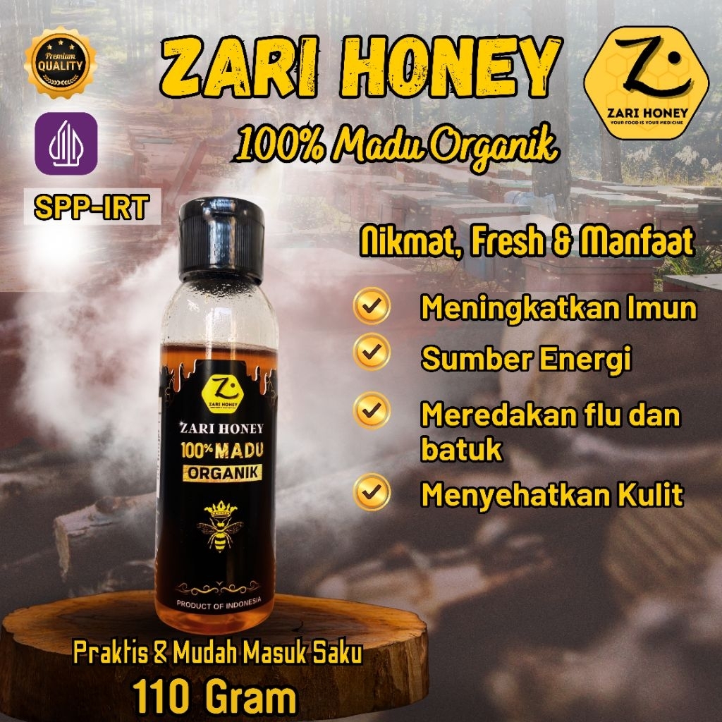 

Madu Murni Asli 110 Gram ZARI HONEY ORGANIK 100% Alami Pure Natural Raw Premium