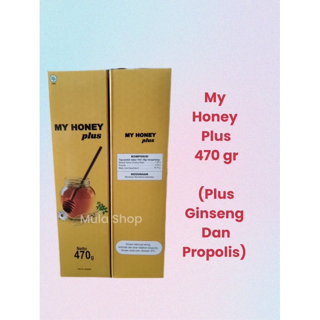 

MJS Nature My Honey Plus 470gr - madu plus Ekstrak Ginseng dan Propolis