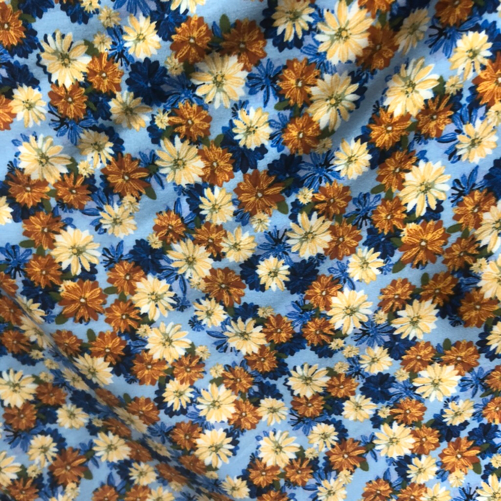 kain katun Jepang motif bunga - kain katun Jepang premium