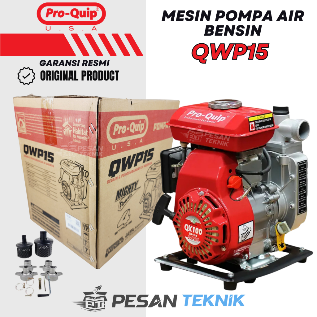 Mesin Pompa Air Bensin Pompa Air Irigasi Pompa Alkon Water Pump 1.5" PROQUIP QWP15