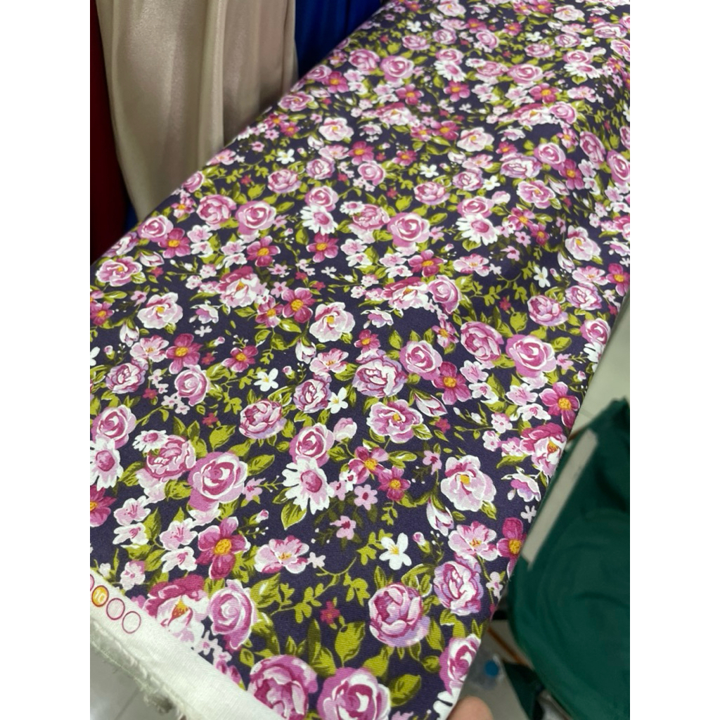 kain katun jepang motif bunga - kain katun jepang motif premium b