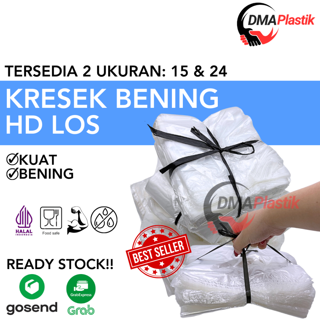 Kantong Plastik Kresek HD Los Putih Bening Kiloan 15 24/1 Ikat / Kantong Plastik Kiloan/Kantong Kres
