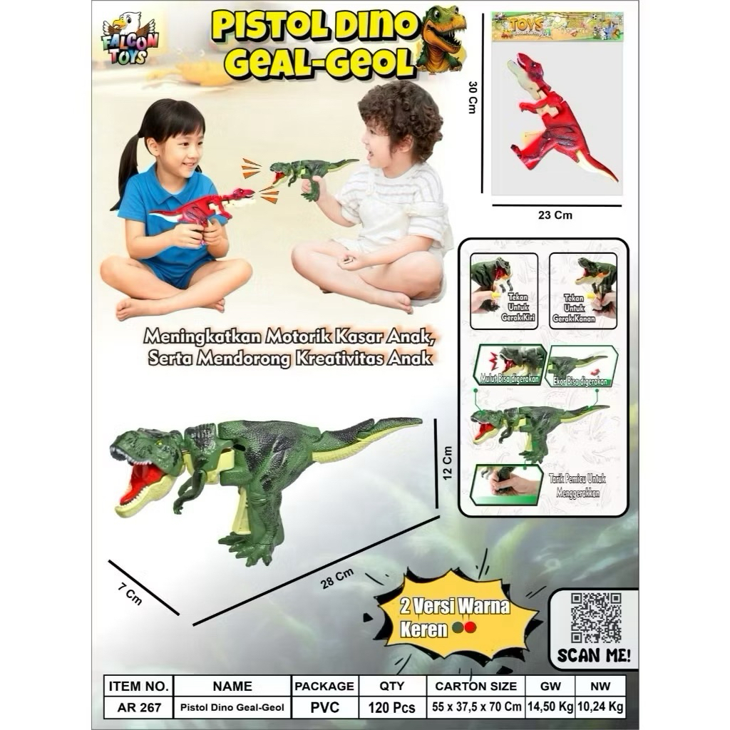 MAINAN DINOSURUS BERGERAK GEOL GEOL / MAINAN DINOSAURUS TEMBAK PISTOL KEPALA GEOL / MAINAN TEMBAK AN