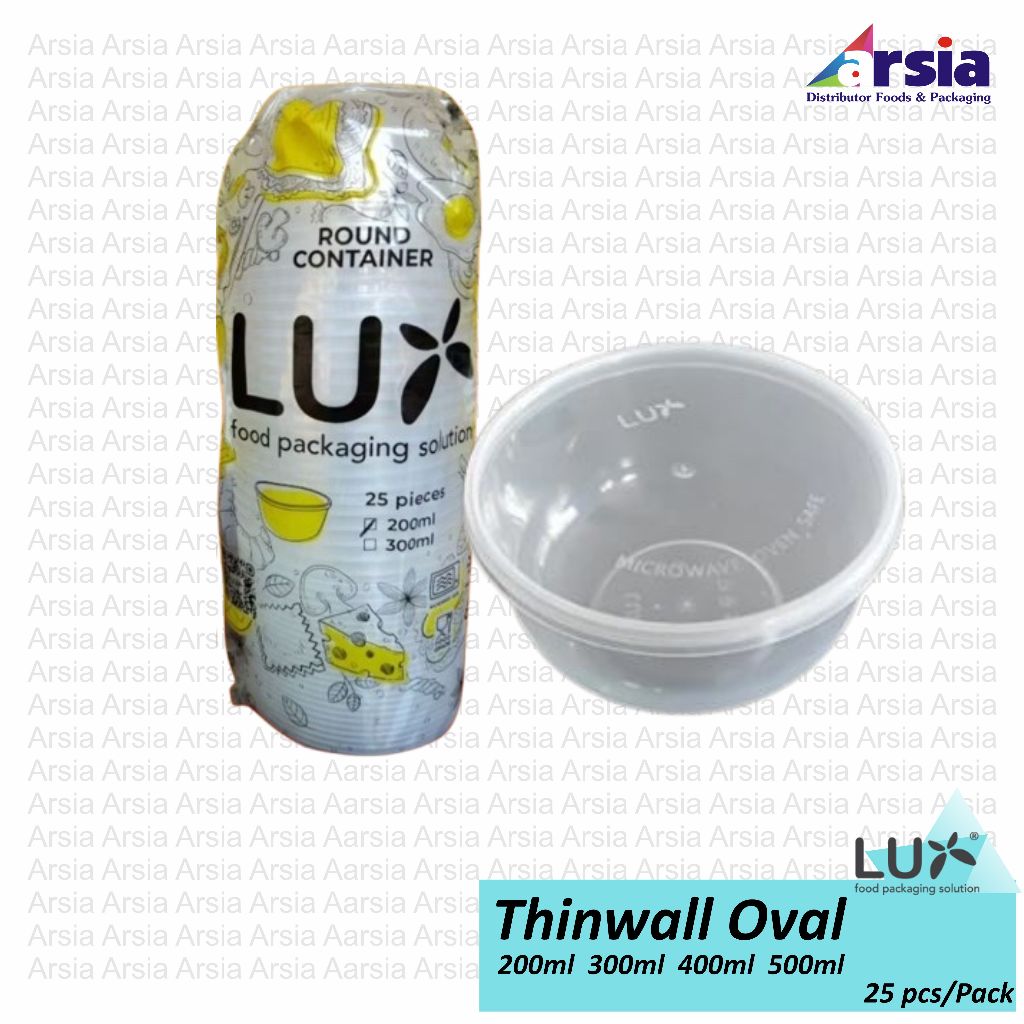 Mangkok Plastik/ Thinwall Oval - 200 ml, 300 ml, 400 ml, 500 ml LUX (arsiapackaging)