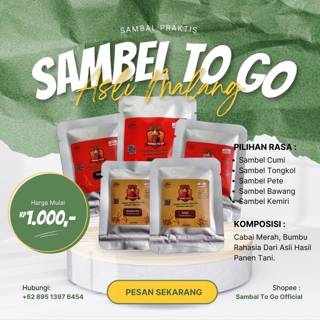 

Sambal Sachet Viral 20gr, Sambal Pete Pedas, Sambal Botol Enak Murah, Sambal Rumahan Enak Viral