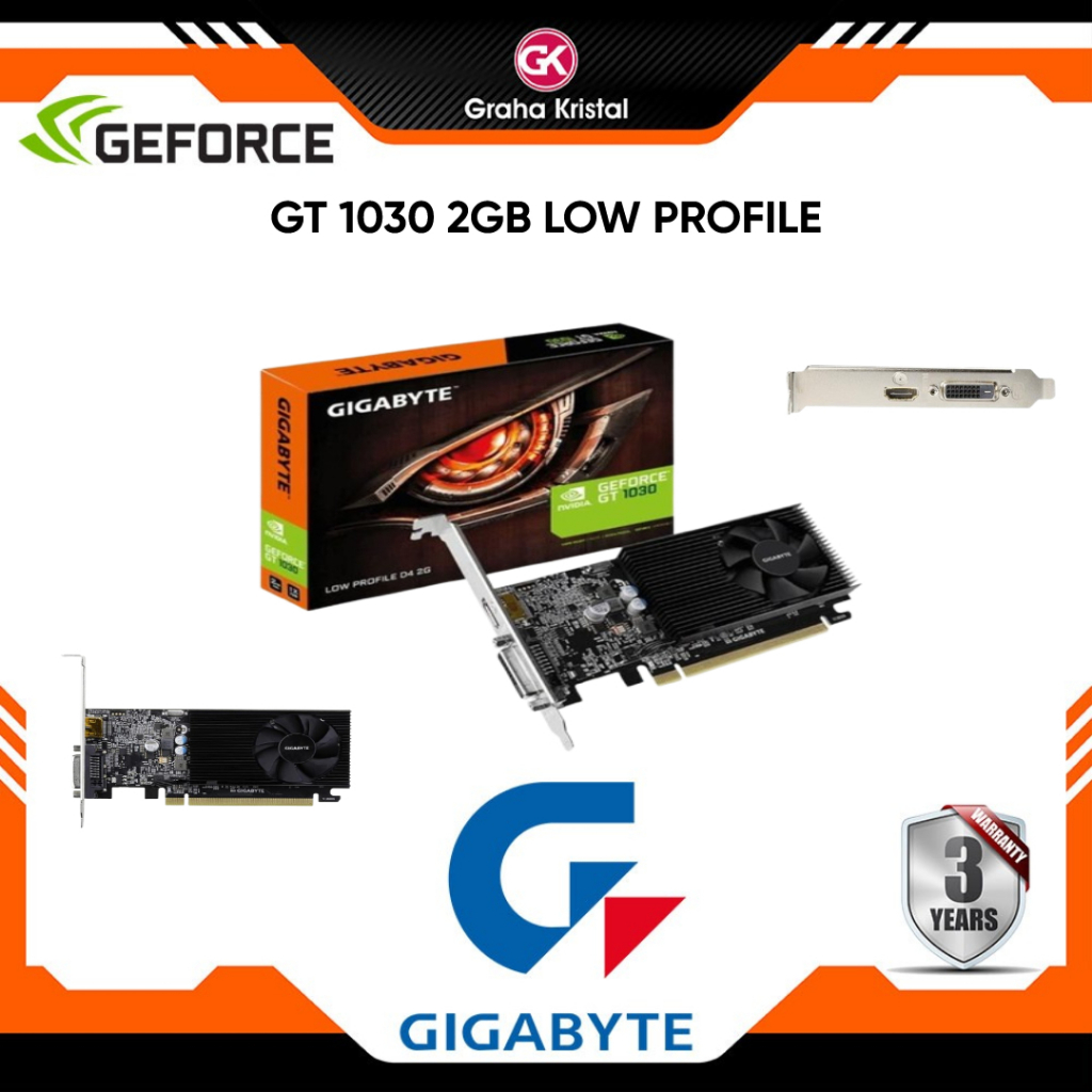 GIGABYTE NVIDIA GT 1030 2GB DDR4 64BIT / VGA Card GT1030