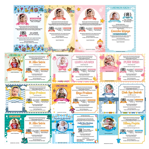 75 Template Desain Undangan Aqiqah Format Cdr (Coreldraw) Siap Pakai