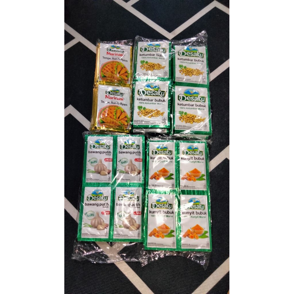 

SATUAN Bumbu Desaku | Desaku Marinasi, Ketumbar bubuk, Kunyit Bubuk, Bawang Putih bubuk Harga Persachet | HFnusantara