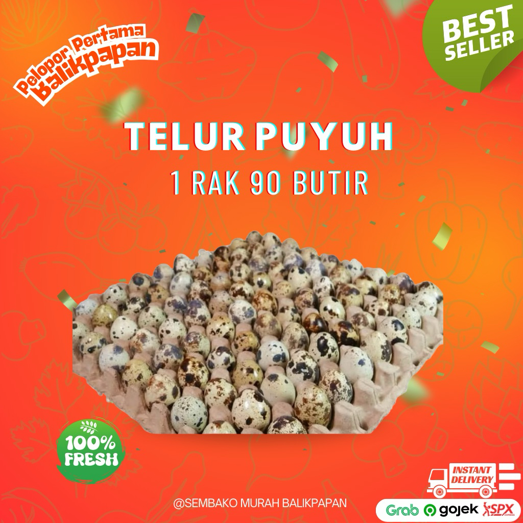 

telur puyuh 1 rak (isi 90 butir)