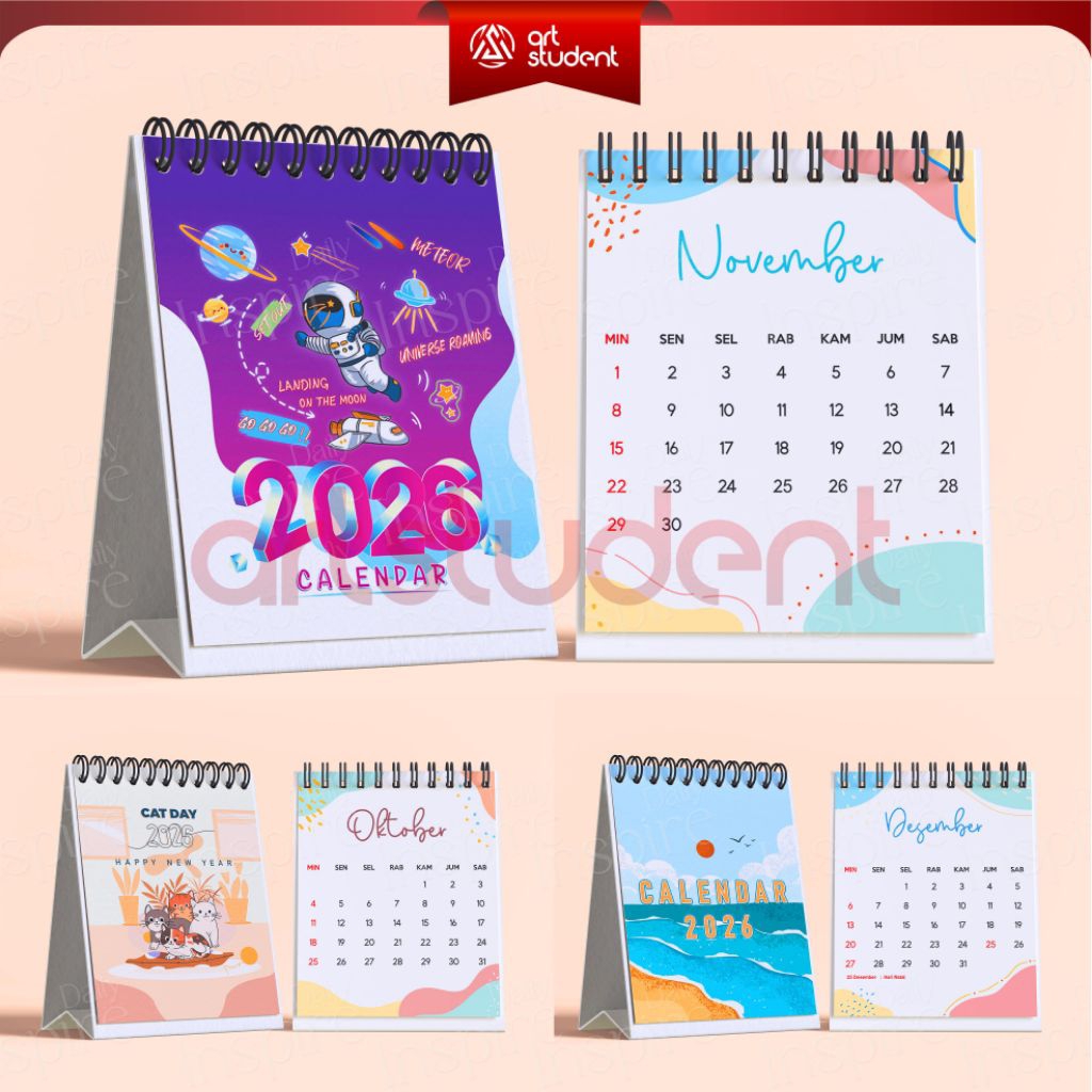 

COD Kalender Meja 2026 Souvenir Kalender Spiral Mini, Portable, Cocok untuk Hadiah & Kantor