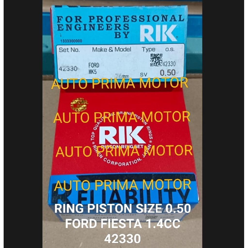 RING PISTON SEHER 0.50 FORD FIESTA 1.4CC 1400CC SIZE 0.50 42330 1SET