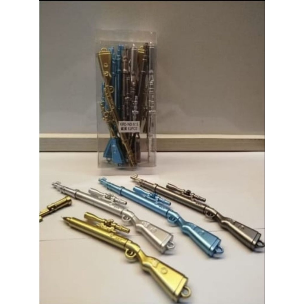 

12pcs Pulpen Bentuk Pistol Tinta Gel
