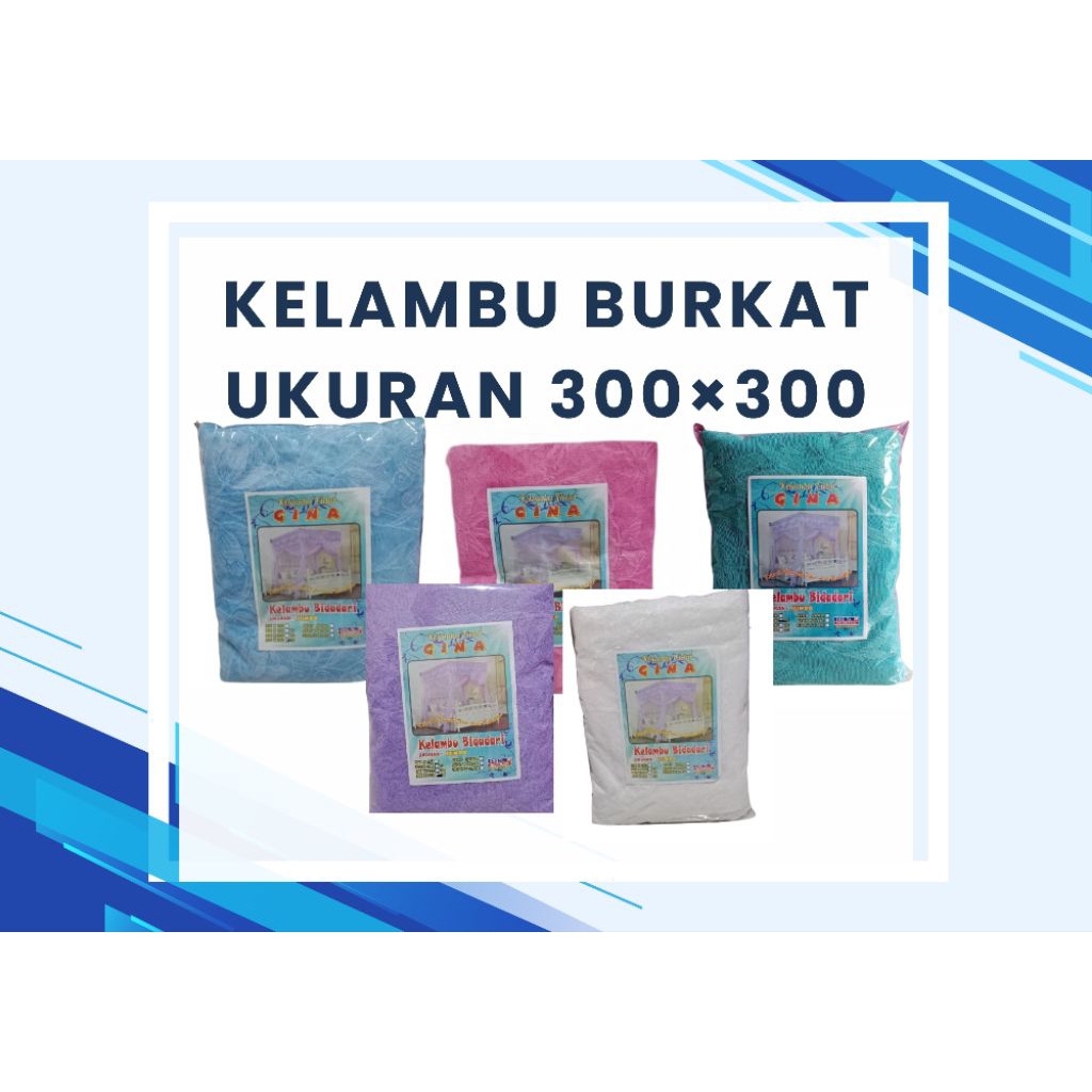Kelambu Bidadari 300×300 Super Jumbo Burkat Premium berbahan Vitrase kelambu dewasa anti nyamuk