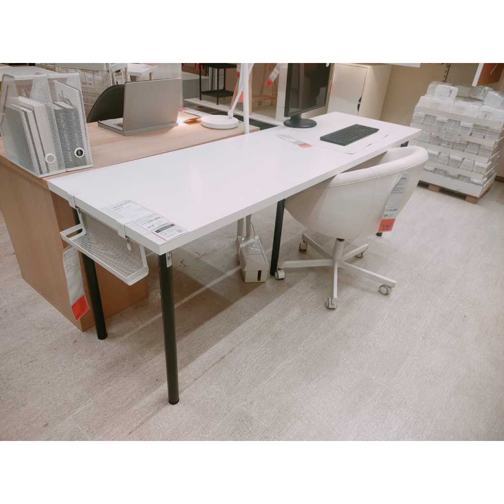 SIKLAGKAPTEN ADILS meja+kaki PUTIH 200x60 cm