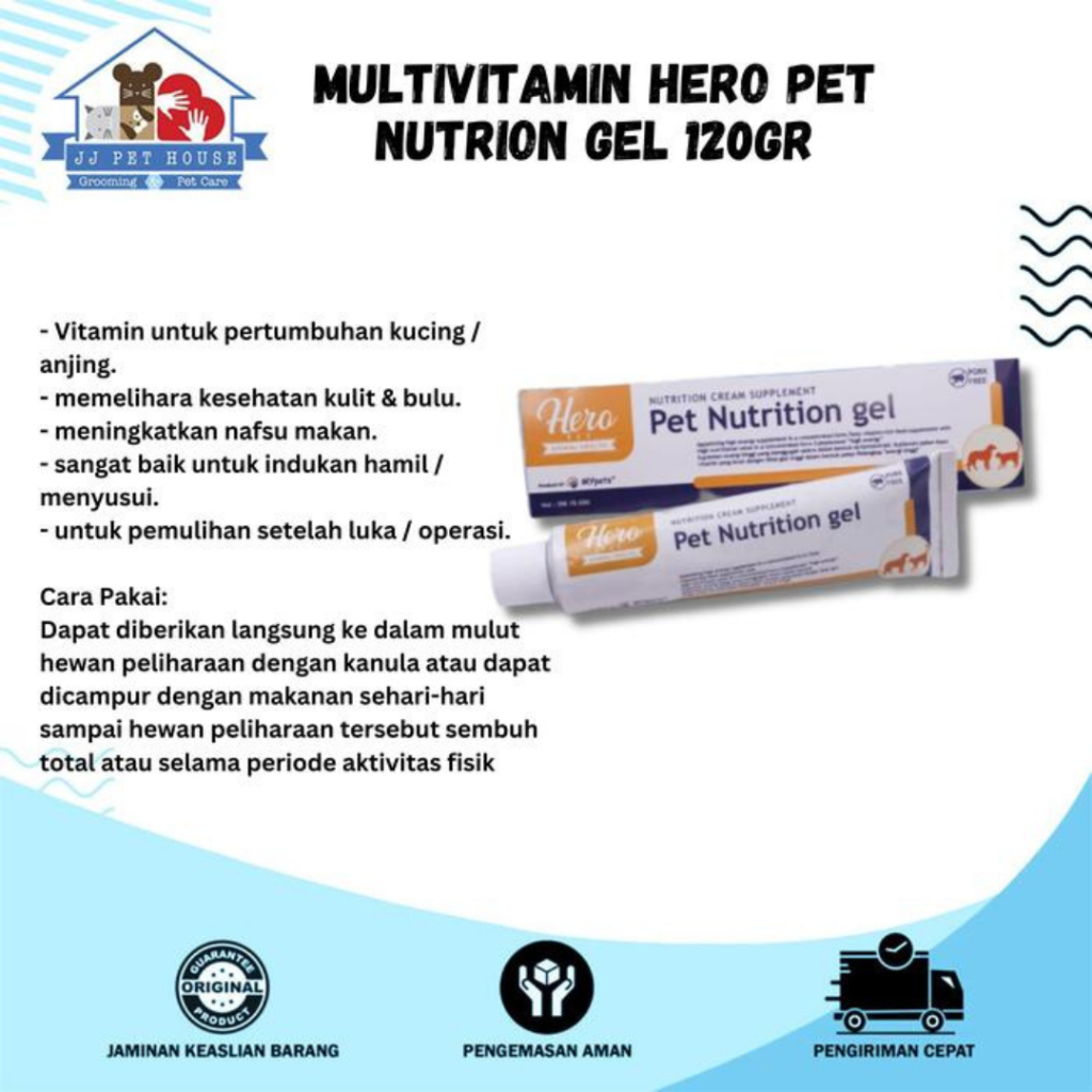 MULTIVITAMIN ANJING KUCING HERO PET NUTRION GEL - MULTIVITAMIN ANJING KUCING