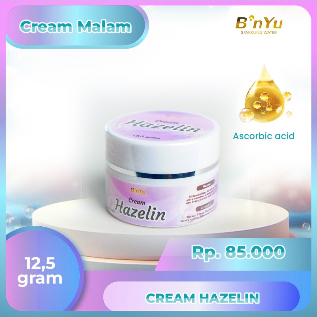 Bnyu Cream Hazelin Night Cream Pemutih dan Flek Hitam BPOM II Mencerahkan / Hazeline