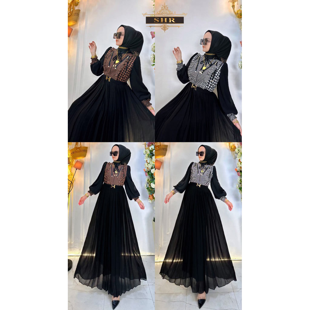 NEW SHR MAXI DRESS HOUNSTOD FULL PURING ORI SHR 100%