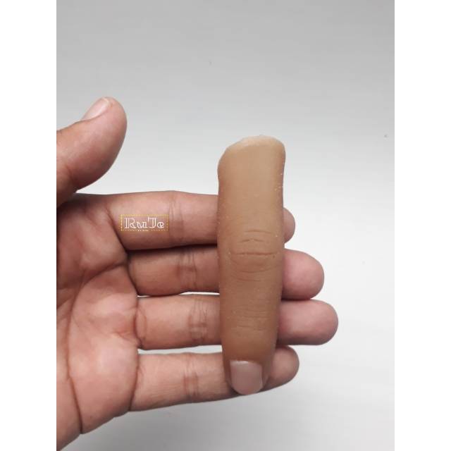 MAINAN JARI PANJANG LENTUR / Pelindung jari dari silikon yang lembut Jari palsu (sangat realistis) M