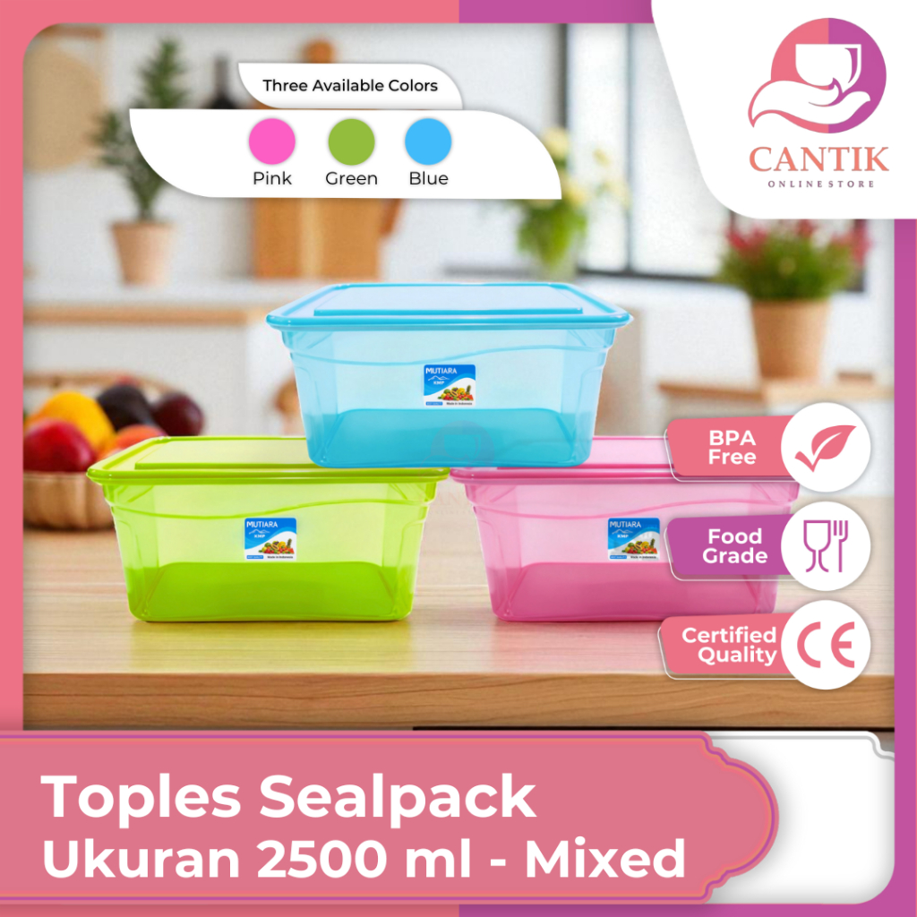 Toples/Sealpack KMP set isi 12 Pcs Plastik ukuran 2500 ml Kotak Plastik/Kotak Makan/Wadah Makanan/Wa