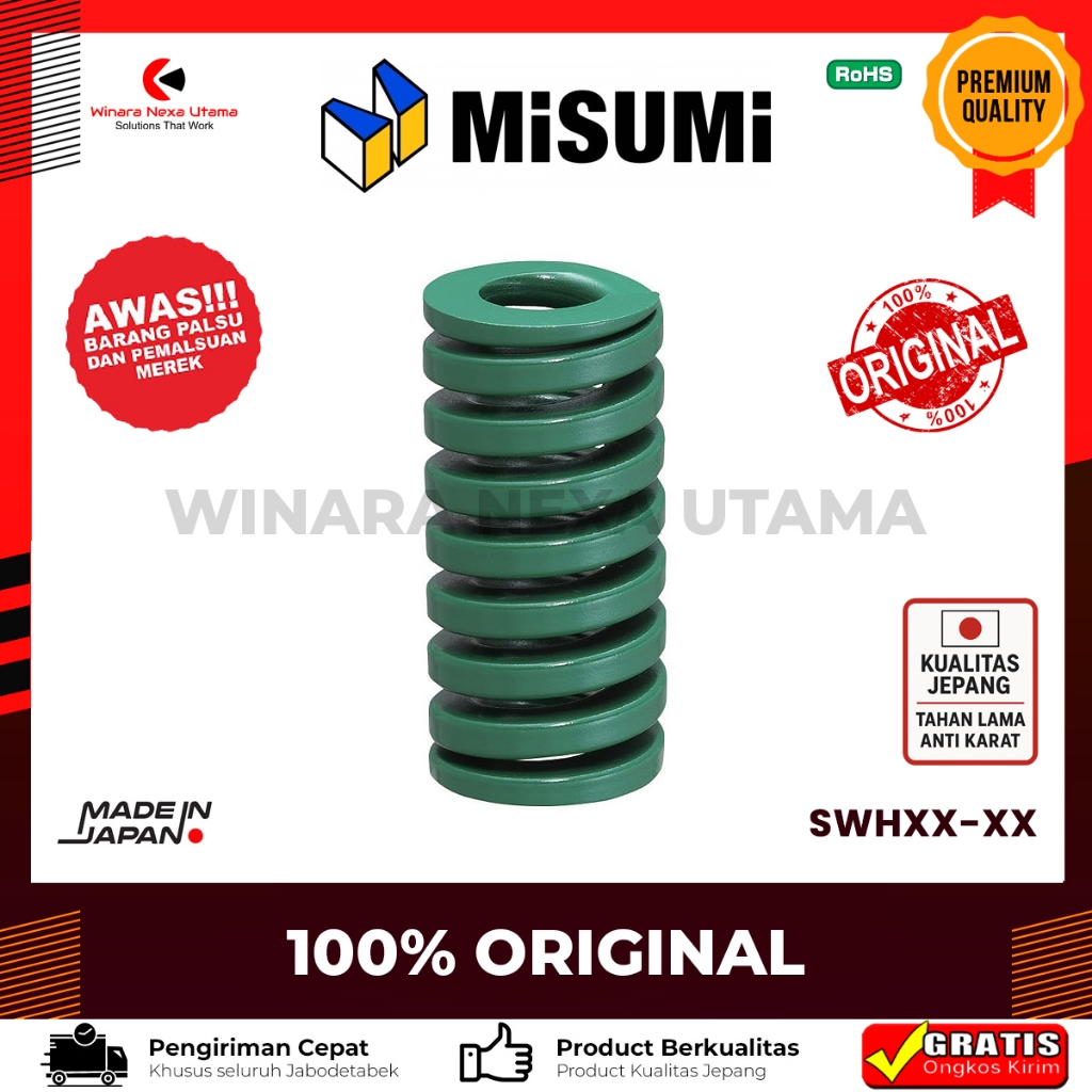 Per Springs Misumi Original Japan - Seri SWHXX-XX - Per Misumi Hijau