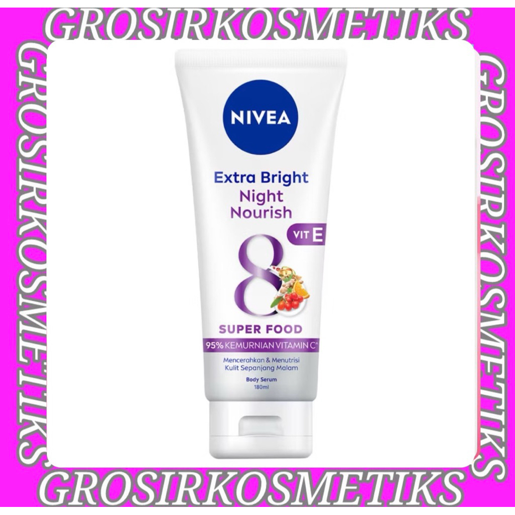 NIVEA Extra White Night Nourish Body Serum 180 ml - Nivea Body Serum - Body Lotion