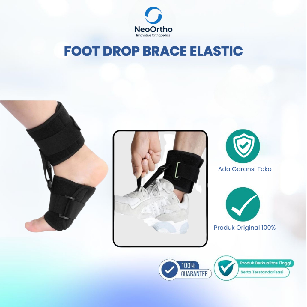 Foot Drop Brace Elastic – Penyangga Kaki Lemah – Bisa Dipakai dengan Sepatu