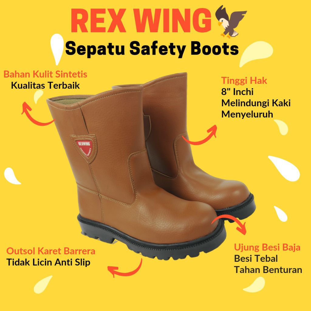 Sepatu Safety Boots Shoes REXWING Grade A Original Brand 100% Berkualitas