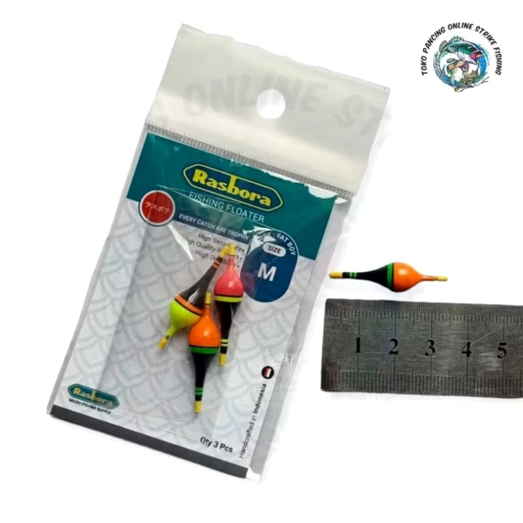 PELAMPUNG/KAMBANGAN RASBORA FISHING FLOATER FAT BOY HARGA PER 1 BUNGKUS ISI 3 BIJI