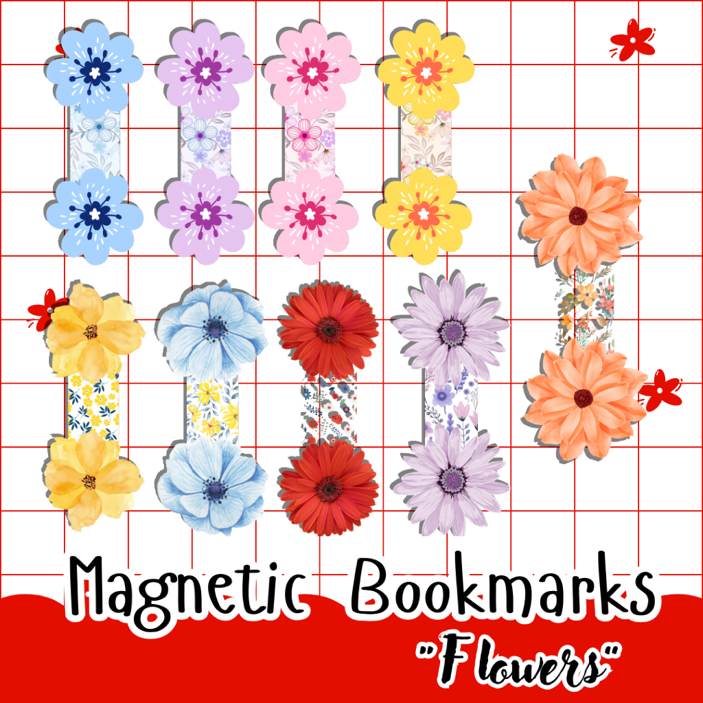 

meliarsdna.craft | Magnetic Bookmarks | Penanda Buku Magnet Flowers Edition