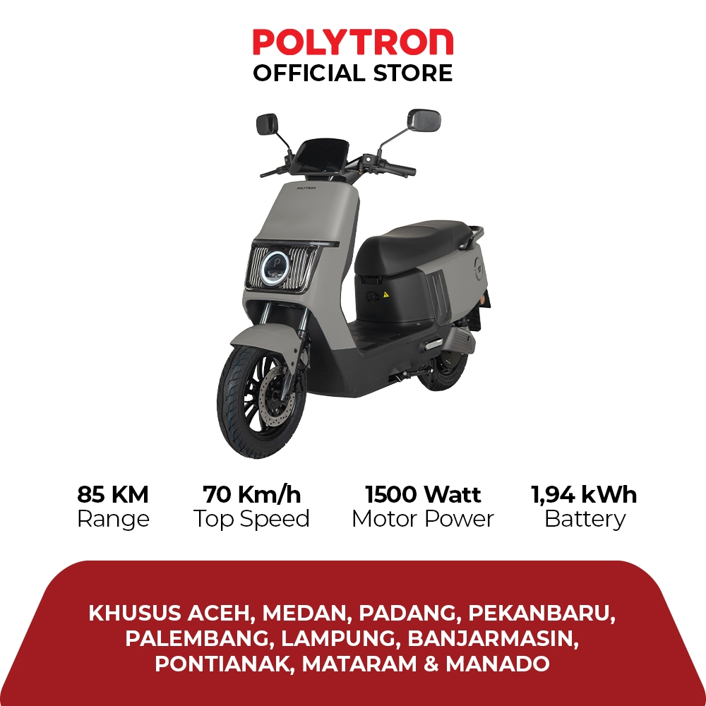 POLYTRON Fox 200 Electric Sepeda Motor Listrik - OTR  Aceh, Medan, Padang, Pekanbaru, Palembang, Lam