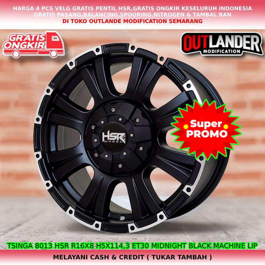 Velg racing hsr ring16 untuk mobil Kona Ioniq 5/6 Sonata Cortez Granmax Luxio dll hsr tsinga R16