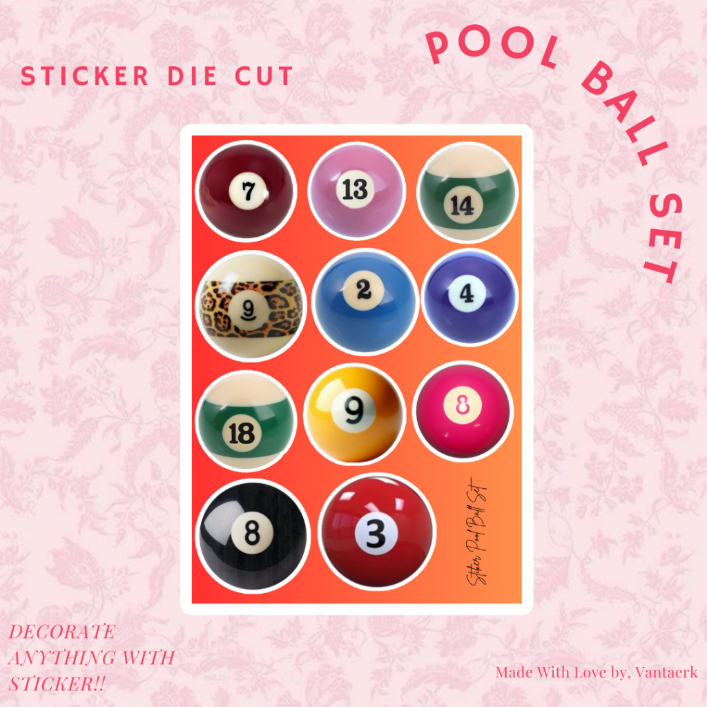 

Stiker Billiard Pool Ball Aesthetic Deco Jurnaling Scrapbook