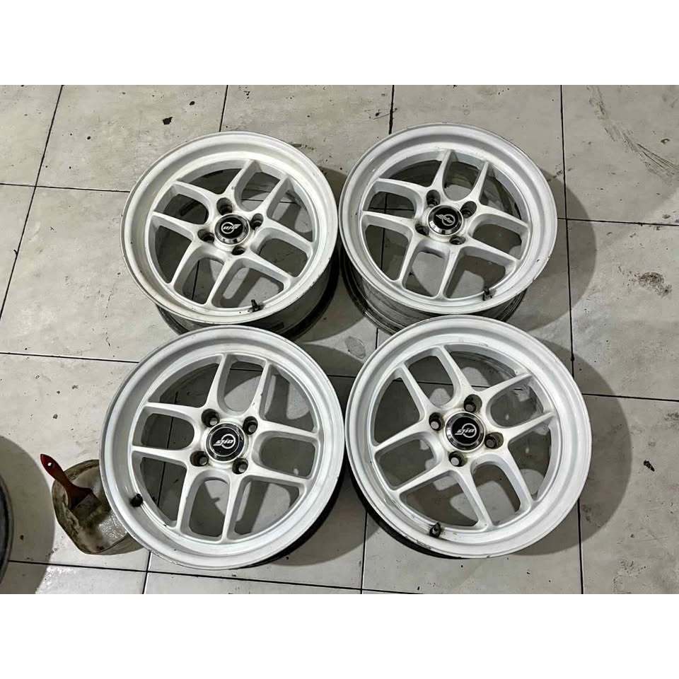 VELG MOBIL RACING GIO ENKEI TUNING TULANG RING 15 LEBAR 5,5 LUBANG BAUT PCD 4X100 PELEK
