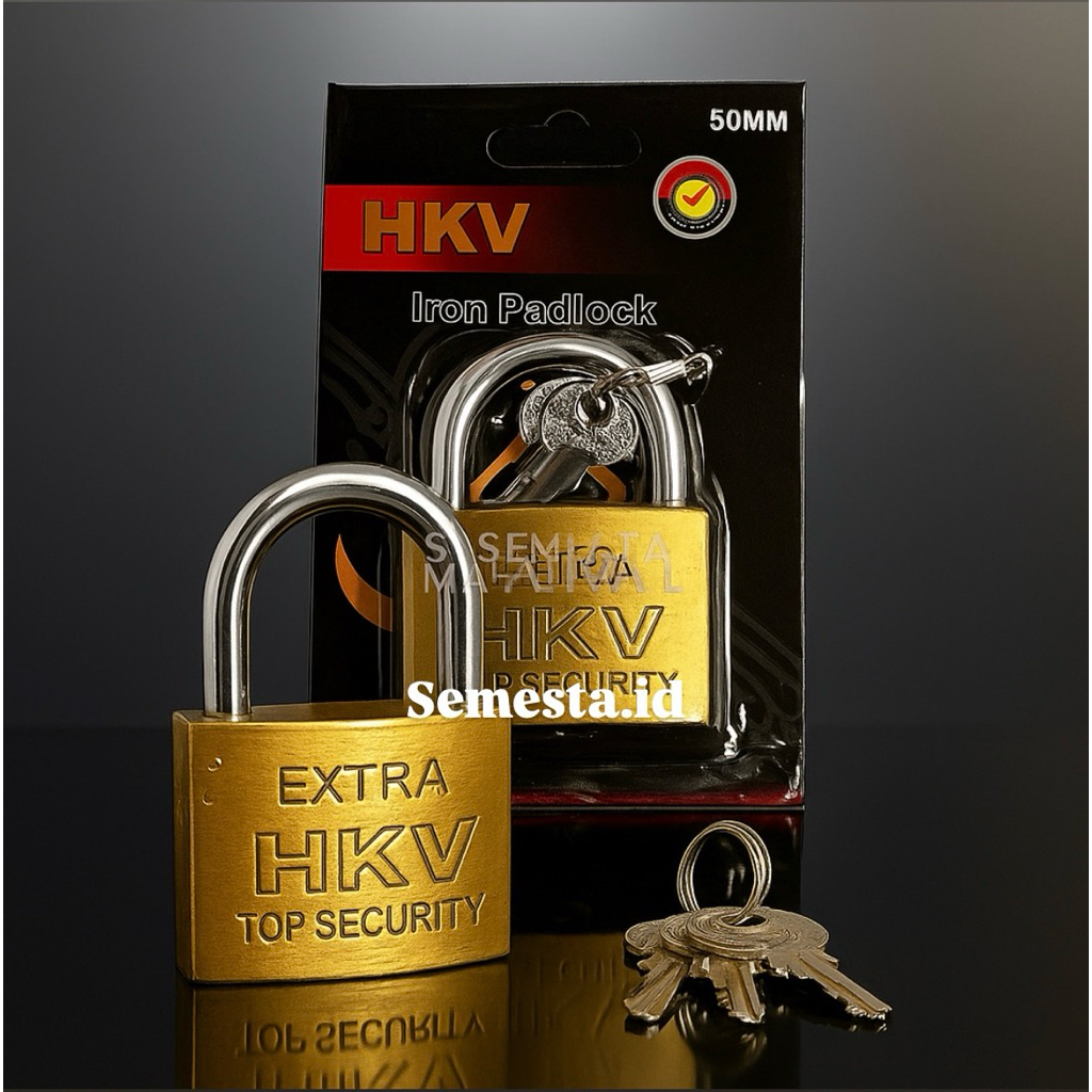 Gembok Pintu 50mm Pagar Koper HKV Kuningan 50mm | Gembok Kuat Anti Maling | Gembok Kecil | Gembok Ko