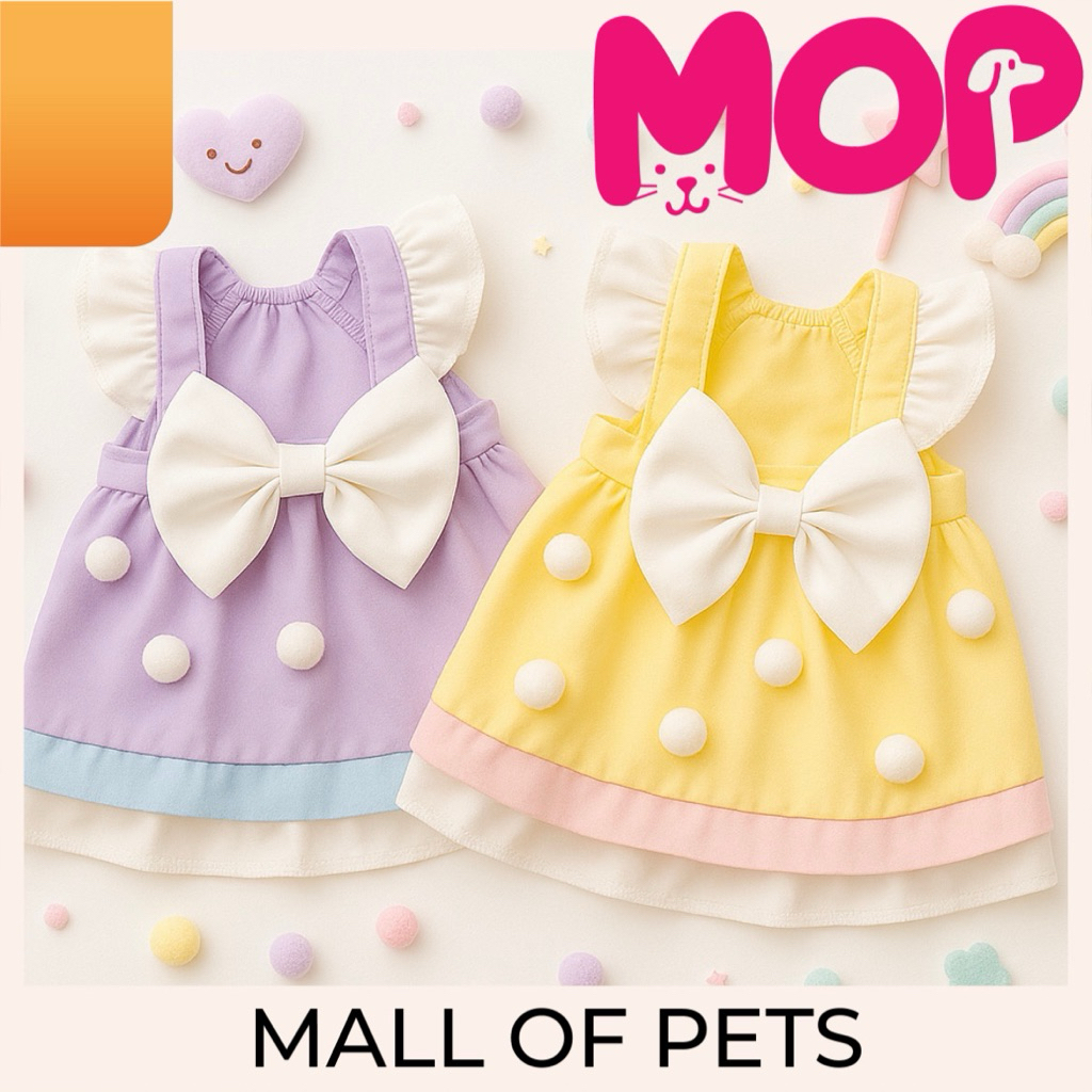 Baju Dress Anjing Kucing / Rok / Pet Clothes For Dog Cat Pom-Pom