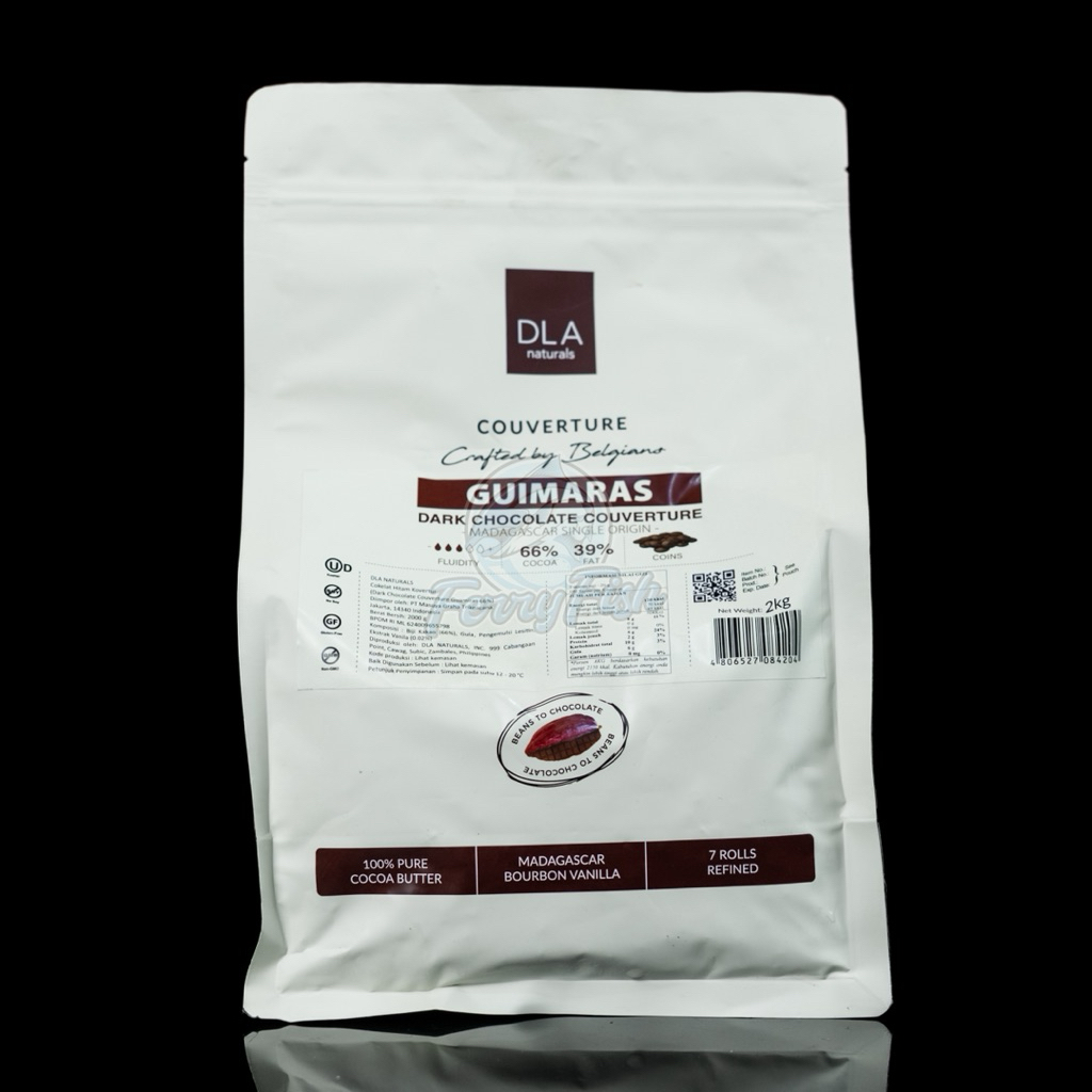 

DLA Naturals Guimaras 66% Dark Chocolate Couverture / Cokelat Coin Baking 1 KG