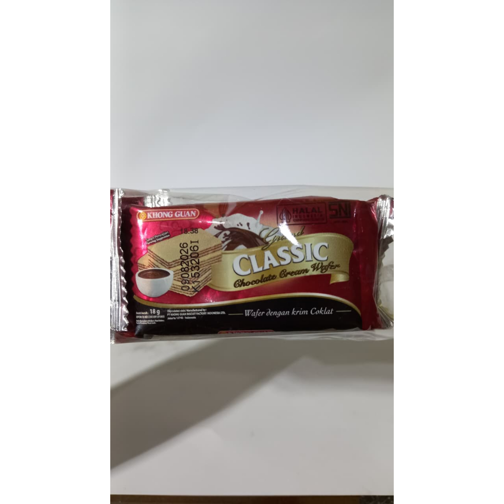 

Khongguan Wafer Classic Coklat Gurih 18gr X 10 Pcs