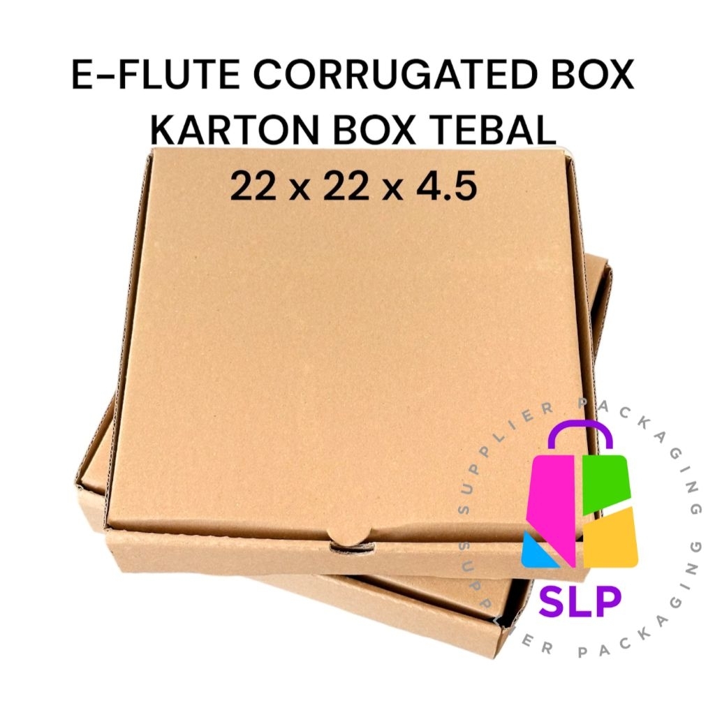 

Box pizza kardus E Fluete kraft coklat 22x22x4.5 untuk packing souvenir hampers olshop gift box snack baju