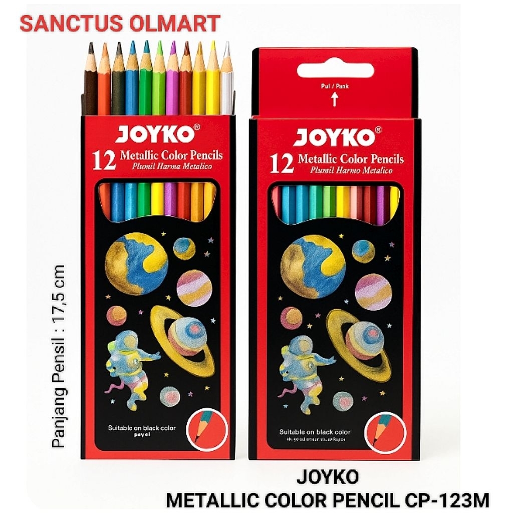 

PENSIL 12 WARNA METALIK JOYKO CP-123M.