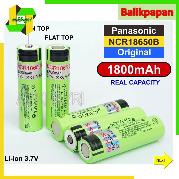 Baterai 18650 Panasonic 1800MAH Original Battery Lithium Li-ion NCR 18650B